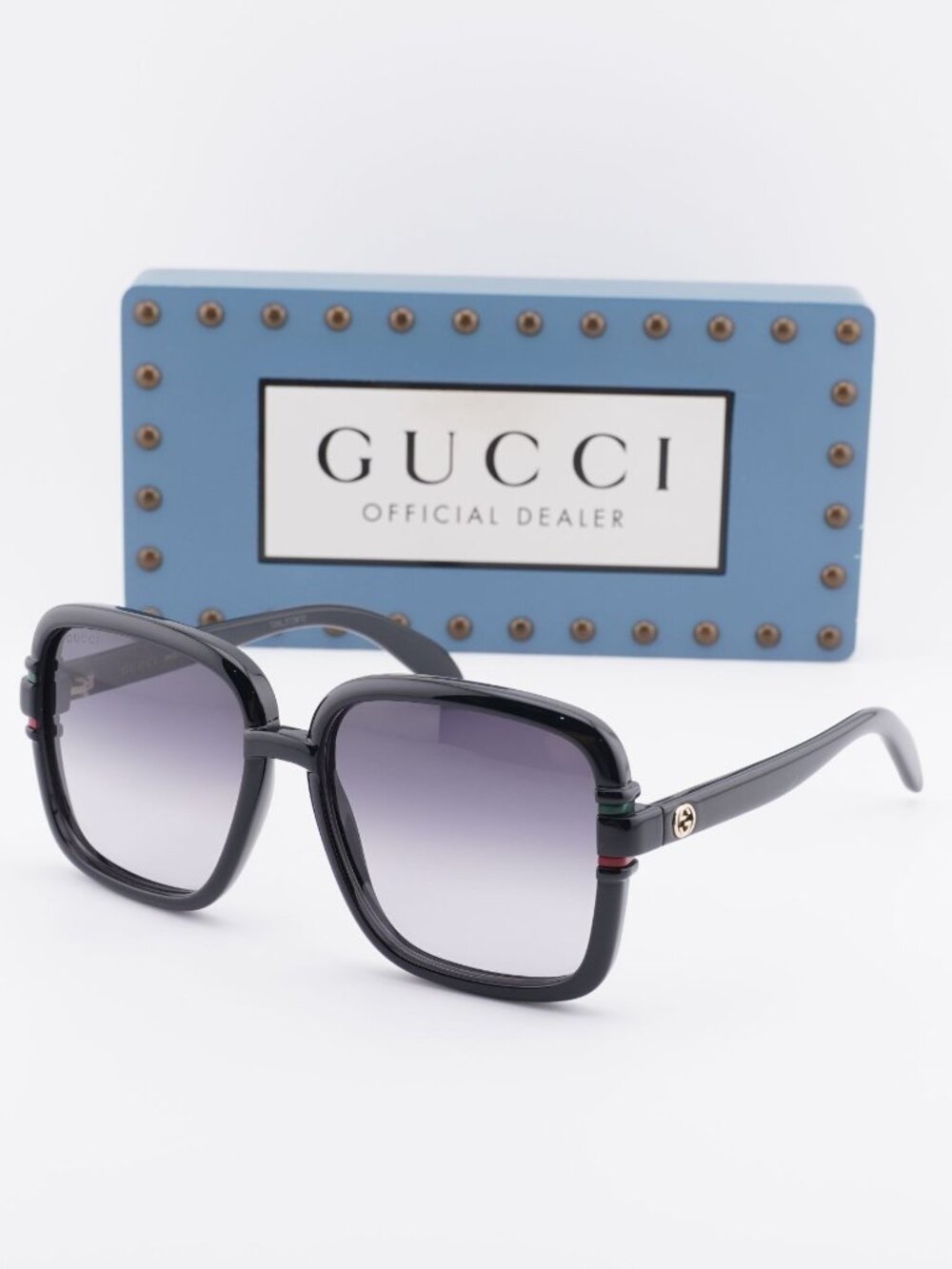 Gucci GG1066S 001 Square Sunglasses - Black / Grey Gradient